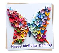 Beautiful Happy Birthday Card For a Loved One - Darling, Sweetheart - Butterfly, Nature - Heartfelt - For a Special Someone, Partner, Relative, Friend, Bestie, Other