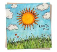 Beautiful Happy Birthday Card For a Special Mama - Heart, Heartfelt - I Love You - Mummy, Mum, Mother - Flowers, Nature, Sunshine - Child, Daughter, Son - For Your Special Person, Family, Relative