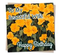 Beautiful Happy Birthday Card For a Special Wife - Flowers, Nature, Beauty - Celebration - For Your Loved One, Other Half, Partner