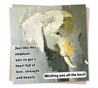 Beautiful Happy Birthday Elephant Card For a Loved One - Love, Strength and Beauty - Wishing You All The Best - For a Special Someone, Friend, Partner, Relative, Husband, Wife, Girlfriend, Boyfriend