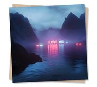 Beautiful Happy Birthday or Anniversary or Friendship Card For a Loved One - Light, Glowing - Nature, Mountains - I Love You - For a Special Someone, Partner, Relative, Friend, Bestie, Other