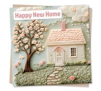 Beautiful Happy New Home Card For Loved One - Home Sweet Home - Flowers, Plants - New House - For Friend, Bestie, Special Someone, Partner, Relative, Girlfriend, Boyfriend