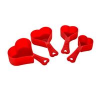 Beautiful Heart Measuring Cups Available in Set of 4 Made of Red PP