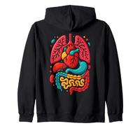 Beautiful Heart Organ Human Body Anatomy Zip Hoodie