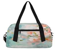 Beautiful Heart Patterns Kids Duffle Bag Boys Girls Small Sport Dance Gym Bag for Overnight Travel Weekender Carry On, Cartoon Flower, 18.5"L x 9.4"W x 7.8"H
