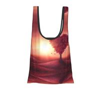 Beautiful Heart Print Reusable, Foldable,Washable Grocery Bags Foldable in A Pouch Eco Tote Shopping Bag,Daily Shopping Loading