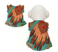 Beautiful Henna Print XL Pet Apparel for Small Dogs-Cute Summer Outfit for Puppy, Soft Breathable Pet Clothes for Cat