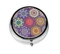 Beautiful Hexagon This Small, Round, Three-Compartment Travel Pill Box is Perfect for Storing Daily medications, Vitamins, and on-The-go.