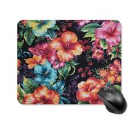 Beautiful Hibiscus Flower Mouse Pad Square Laptop Mouse Mat Cute Computer Mousepad Keyboard Pad Non-Slip Desk Pads for Gaming Office Work Home 20 * 25cm