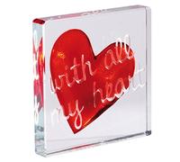 Beautiful, high quality, 'with all my heart,' miniature glass token by Spaceform. A timeless, romantic, gift, ideal for Valentines Day (1585).