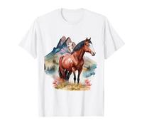 Beautiful Horse Mountain Scene T-Shirt