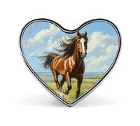Beautiful Horse Pattern Heart Badge Funny Lapel Pins Personalized Button Brooch Pin for Clothing Bag Accessories