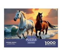 Beautiful Horses 1000 Piece Educational Games Challenge Creativity & Gift Giving Easy Jigsaw Home Decoration Birthday Gifts 70x50cm/1000pcs