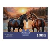 Beautiful Horses 1000 Piece Educational Games Challenge Perfect for Relaxation Easy Jigsaw Home Decoration Birthday Gifts 70x50cm/1000pcs