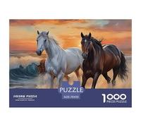 Beautiful Horses 1000 Piece Educational Games Challenge Perfect for Relaxation Easy Jigsaw Home Decoration for Women Men Gifts 70x50cm/1000pcs