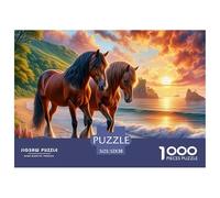 Beautiful Horses 1000 Piece Educational Games Fun Challenges Perfect for Relaxation Easy Jigsaw Home Decoration Birthday Gifts 52x38cm/1000pcs