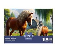 Beautiful Horses 1000 Piece Educational Games Fun Challenges Perfect for Relaxation Easy Jigsaw Home Decoration for Women Men Gifts 38x26cm/1000pcs