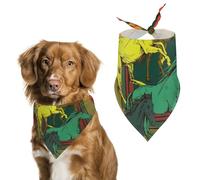Beautiful Horses on A Plaid Dog Bandanas Puppy Cat Kerchief Scarf Pet Triangle Bandana for Christmas