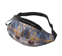 Beautiful House Adjustable Waist Fanny Pack Snow Trendy Printed Crossbody Bag Christmas Unisex Crossbody Waist Pack Parents - Quick-Grab Pouch for Baby Essentials on outings 14X35CM