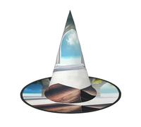 Beautiful house in the morning Halloween Witches Hats Witch Headbands Wizard Hat Costume Accessories Cosplay for Party Masquerade Foldable 2 PCS