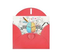 Beautiful Human Brain Print Greetings Cards,Envelopes Included- Blank Greeting Cards For Weddings,Events,Birthdays