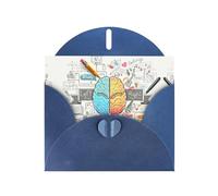 Beautiful Human Brain Print Greetings Cards,Envelopes Included- Blank Greeting Cards For Weddings,Events,Birthdays