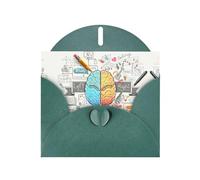 Beautiful Human Brain Print Greetings Cards,Envelopes Included- Blank Greeting Cards For Weddings,Events,Birthdays