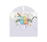 Beautiful Human Brain Print Greetings Cards,Envelopes Included- Blank Greeting Cards For Weddings,Events,Birthdays