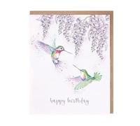 Beautiful Hummingbirds Birthday Card - Wisteria Birds Wrendale Greeting Card