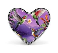 Beautiful Hummingbirds Heart Metal Brooches 1 Inch Decorative Badges Exquisite Decorations Pins for Clothing