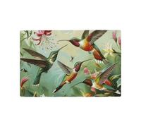 Beautiful Hummingbirds Print Placemats Set, Heat Resistant Washable Placemat 12x18in Table Mats for Party Kitchen Dining Table Decoration Indoor Outdoor, Six Piece
