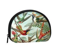 Beautiful Hummingbirds Print Portable Mini Storage Bag Shell Shaped Wallet Small Coin Wallet Shell Storage Bag