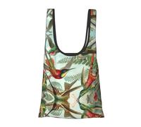 Beautiful Hummingbirds Print Reusable, Foldable,Washable Grocery Bags Foldable in A Pouch Eco Tote Shopping Bag,Daily Shopping Loading