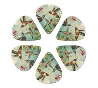 Beautiful Hummingbirds Printed Guitar Picks -6 Pcs Guitar Picks Plectrum,Guitar Accessories,Electric Guitar Pick, Bass & Ukulele 0.71mm