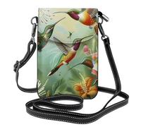 Beautiful Hummingbirds Printed Small Crossbody Bags Cell Phone Purses For Women - Leather Phone Bag Credit Card Slots Cellphone Wallet