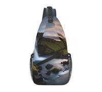 Beautiful Iceland Printed Sling Bag Crossbody Backpack for Men Women, Versatile Casual Shoulder Chest Bag for Running Hiking Cycling Travel Work