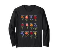 Beautiful Illustrated Botanical Flowers Nature Art Long Sleeve T-Shirt