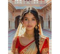 Beautiful Indian Girl Colorful Artwork Unique Birthday Present Educational Gift Home Decor Puzzle Entertainment Toys Intellectual Game_500pcs