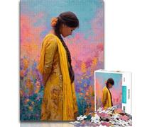 Beautiful Indian Woman Jigsaw Puzzles for Adults Teenagers Jigsaws Puzzle,Educational Games Wall Decoration Unique Birthday And Xmas Gifts 38x52cm