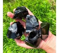 Beautiful Irregular Rough Black Obsidian Shape Crystal Stone Rock Decoration (Size : 10-30g)