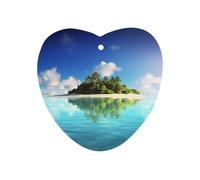 Beautiful Island in The Sea Car Air Freshener Hanging, Long Lasting Scented Car Aromatherapy Tablets, Love form Fragrance Scented Cards for Vehicles, Bedroom, Wardrobe Black-style