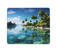 Beautiful Island in The Sea Mouse Pad Waterproof Gaming Mousepad for Office Computer Mousepads for Desk Pad with Non-Slip Rubber Base Washable Cloth Mouse Mat 7 x 8.6 in