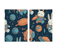 Beautiful Island In The Sea Passport Wallet Travel Passport Holder Pu Passport Cover Slim Card Case Cover for Women Men Leather Holder Case Travelling Essentials, Rabbit and Space, 20.3x13.8cm