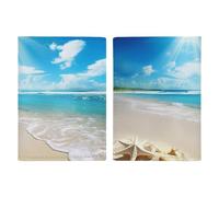 Beautiful Island In The Sea Passport Wallet Travel Passport Holder Pu Passport Cover Slim Card Case Cover for Women Men Leather Holder Case Travelling Essentials, Summer Beach, 20.3x13.8cm