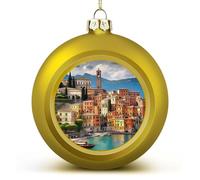 Beautiful Italy Christmas Ball Ornament Shatterproof Hanging Ball Ornaments with String Decorative Christmas Baubles for Xmas Tree Home Wedding Holiday Party Decor Supply