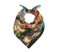 Beautiful Italy Print Large Bandana, 22" Satin Square Scarf, Versatile Headband & Neck Accessory For Men Women