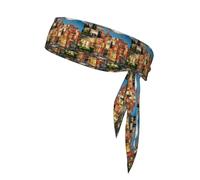 Beautiful Italy Print Sports Head Tie, Hair Band For Workout, Running, Yoga, One Size Fits Most