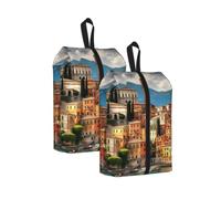 Beautiful Italy Print Trainer Bag Portable Boot Bag with Zipper Closure Storage Pouch for Travel Home-2pcs