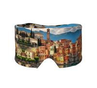 Beautiful Italy Printed Sleeping Blindfold, Padded Ear Warmer Mask, Adjustable Head Wrap, for Deep Relaxation