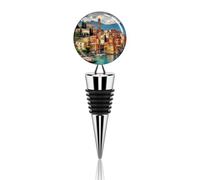 Beautiful Italy Wine Stopper Zinc Alloy Beverage Bottle Stopper Reusable Leak Proof Wine Cork Cute Champagne Saver Decorative Bottle Sealer Plug Gift for Men Women